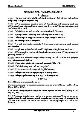 Đề cương ôn tập môn Hóa 8 học kì II